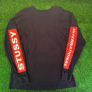 2015 Stussy Black Long Sleeve T-Shirt Print Sleeves Stussy International Mens XL